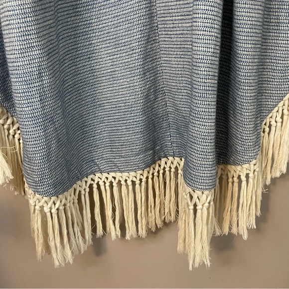 Maje blue open front duster jacket with fringe size 1 - Picture 14 of 14